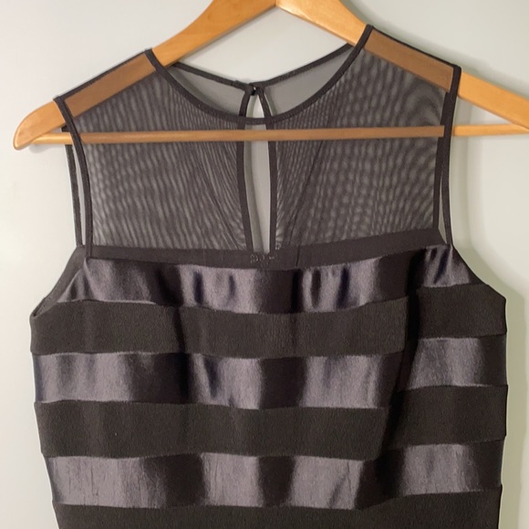 Caché Black and Mesh Striped Dress - Picture 2 of 6